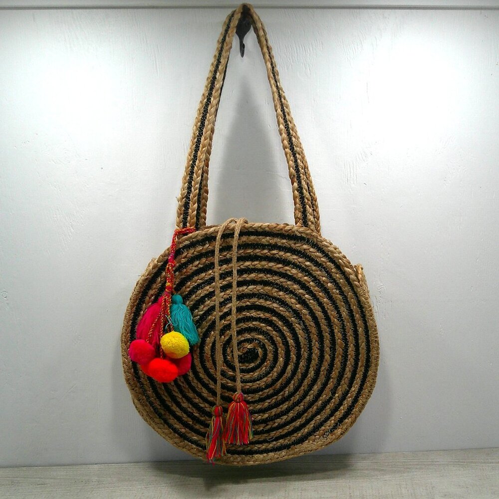 A&B America & Beyond Handcrafted Woven Rope Summer Boho Bohemian Jute Bag| Purse - Picture 1 of 12